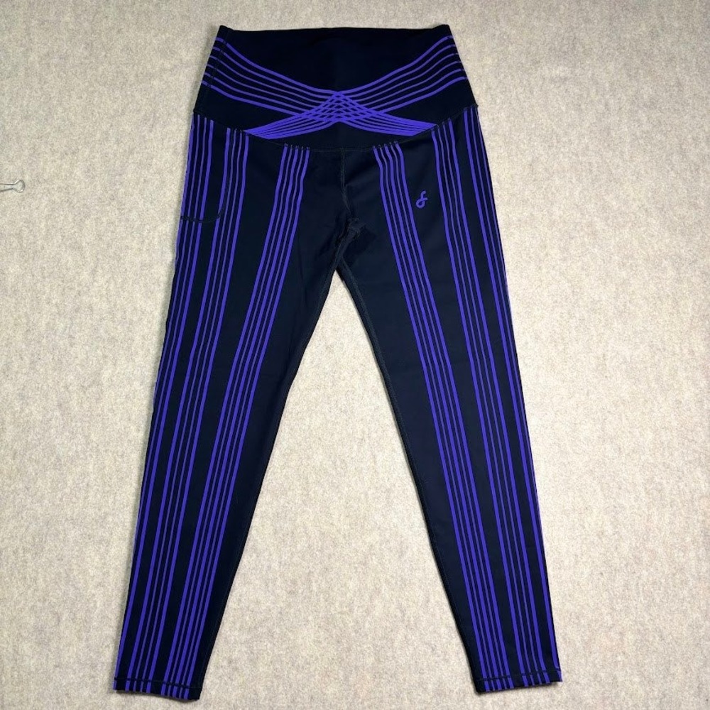 Fanka PowerBand Resistance High Intensity Leggings Wm 16 Blk/Purple Full Length - Picture 2 of 9